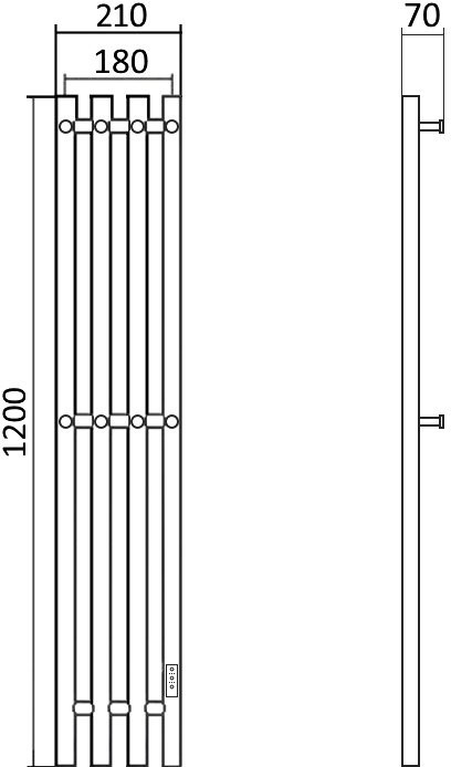 Полотенцесушитель электрический Маргроид Inaro 120х18, графитовый серый