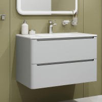 Тумба с раковиной IDDIS Edifice 80 подвесная, светло-серая