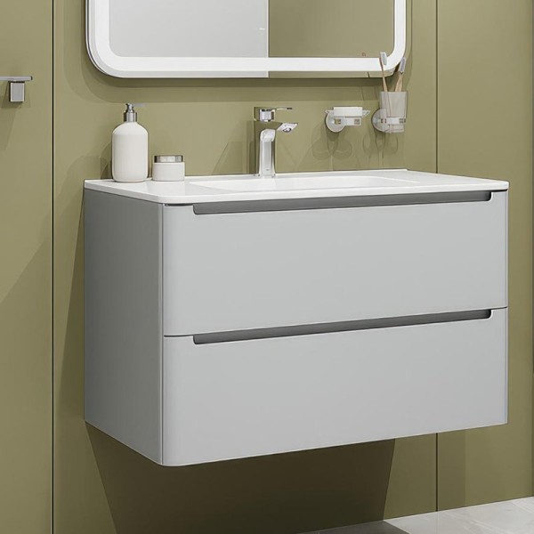 Тумба с раковиной IDDIS Edifice 80 подвесная, светло-серая