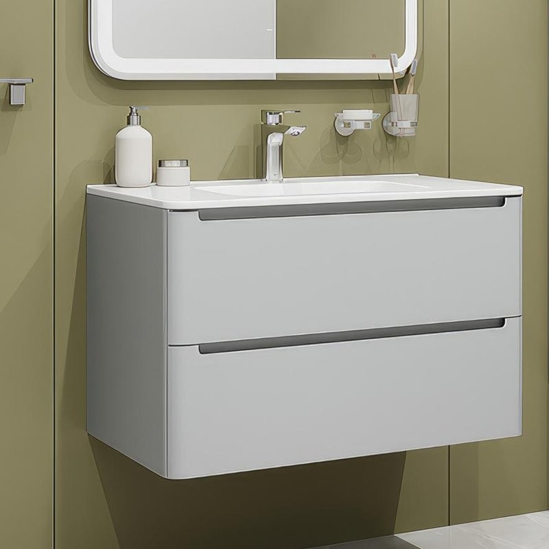 Тумба с раковиной IDDIS Edifice 80 подвесная, светло-серая