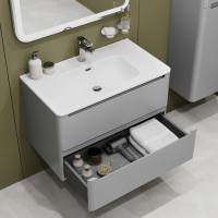 Тумба с раковиной IDDIS Edifice 80 подвесная, светло-серая