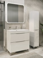 Мебель для ванной комнаты Grossman Виста 75 напольная, 2 ящика, белый глянец