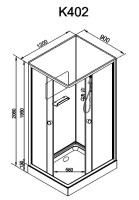 Душевая кабина DTO K402 120х90, профиль хром, стекло прозрачное