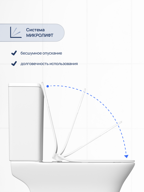 Унитаз-компакт напольный STWORKI Олланд S01400WH с микролифтом, безободковый, белый
