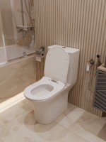 Унитаз-компакт напольный STWORKI Олланд S01400WH с микролифтом, безободковый, белый