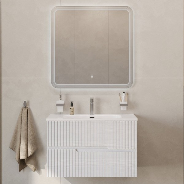 Мебель для ванной комнаты Cezares Duet ясень белый софт, раковина Cezares CZR-8095-80