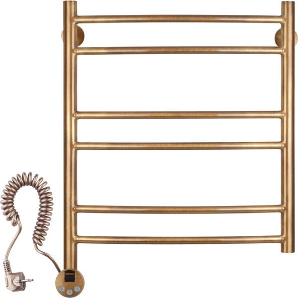 Полотенцесушитель электрический Secado Милан 2 75x55 см, подключение слева, бронза, лесенка, латунь