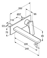 Смеситель для раковины Kludi Decus 54245N275 С ВНУТРЕННЕЙ ЧАСТЬЮ, оружейная сталь