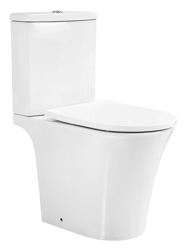 Унитаз-компакт напольный AZARIO Vise AZ-1343BT безободковый, с микролифтом, глянцевый белый