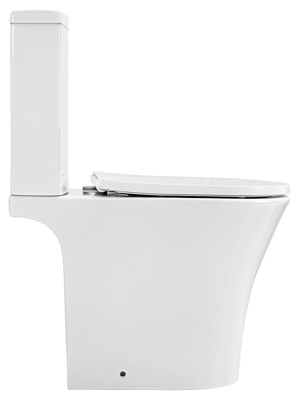 Унитаз-компакт напольный AZARIO Vise AZ-1343BT безободковый, с микролифтом, глянцевый белый