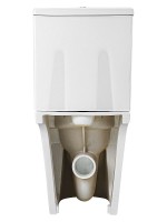 Унитаз-компакт напольный AZARIO Vise AZ-1343BT безободковый, с микролифтом, глянцевый белый