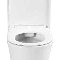 Унитаз-компакт напольный AZARIO Vise AZ-1343BT безободковый, с микролифтом, глянцевый белый