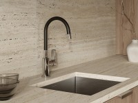 Смеситель для кухни Cersanit Moduo 64842 с гибким изливом, черный, хром