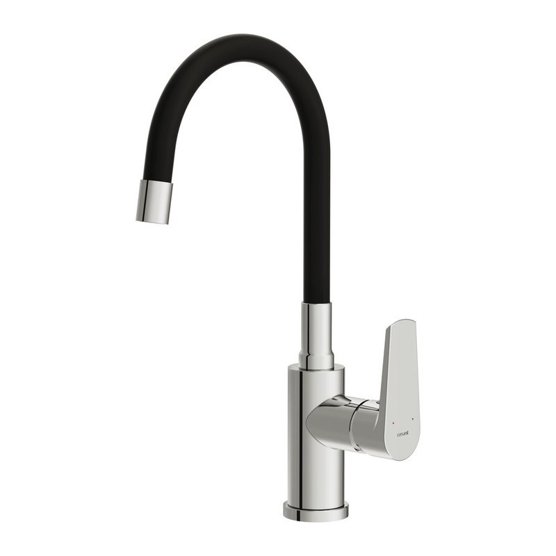 Смеситель для кухни Cersanit Moduo 64842 с гибким изливом, черный, хром