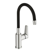 Смеситель для кухни Cersanit Moduo 64842 с гибким изливом, черный, хром