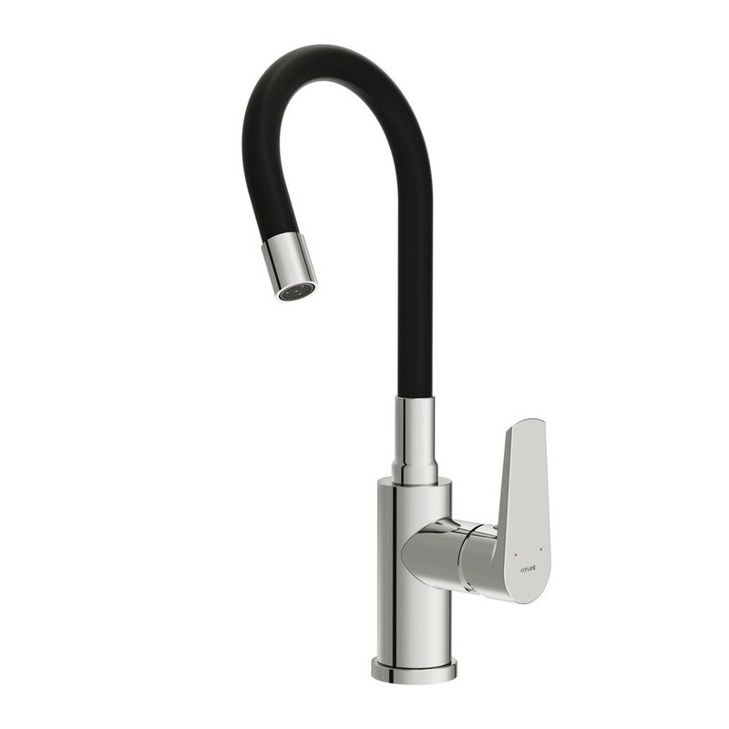 Смеситель для кухни Cersanit Moduo 64842 с гибким изливом, черный, хром
