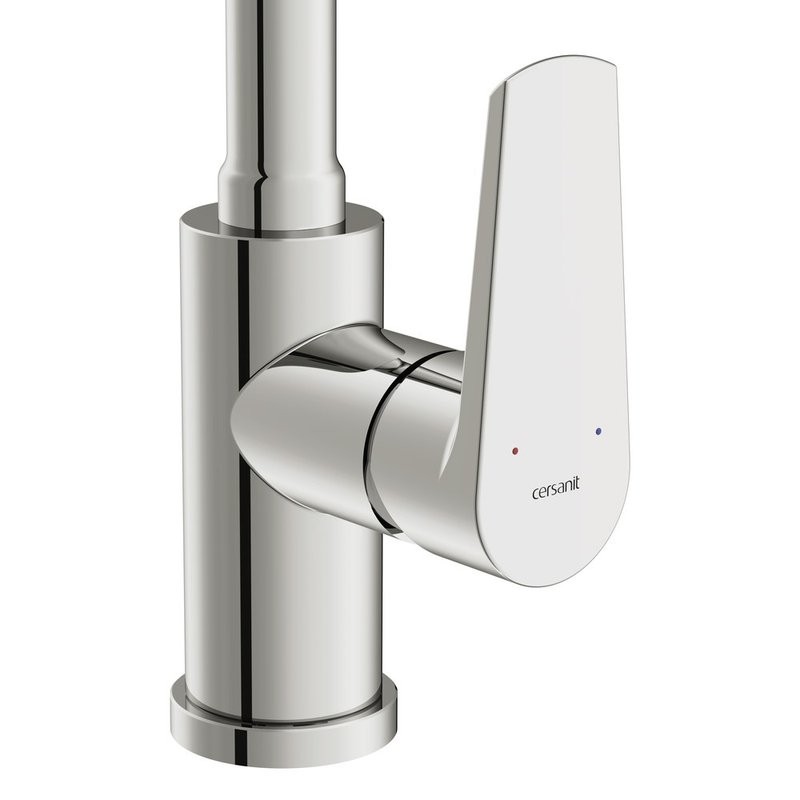 Смеситель для кухни Cersanit Moduo 64842 с гибким изливом, черный, хром