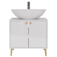 Тумба с раковиной Dreja Luno 60 напольная, со столешницей, белый глянец