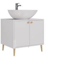 Тумба с раковиной Dreja Luno 60 напольная, со столешницей, белый глянец