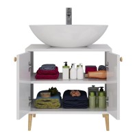 Тумба с раковиной Dreja Luno 60 напольная, со столешницей, белый глянец