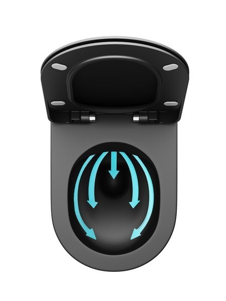 Унитаз подвесной Ravak Chrome RimOFF безободковый, черный