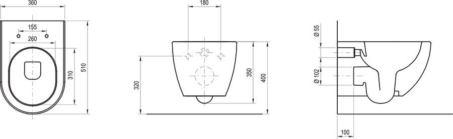 Унитаз подвесной Ravak Chrome RimOFF безободковый, черный