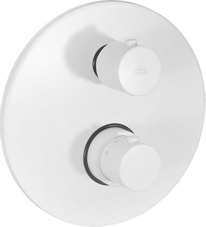 Термостатический смеситель встраиваемый Paffoni Light LIQ019BO С ВНУТРЕННЕЙ ЧАСТЬЮ, для ванный с душем, матовый белый