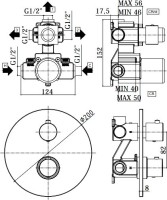 Термостатический смеситель встраиваемый Paffoni Light LIQ019BO С ВНУТРЕННЕЙ ЧАСТЬЮ, для ванный с душем, матовый белый