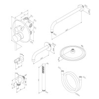 Душевая система с тропическим душем Damixa Scandinavian Pure хром, скрытого монтажа, смеситель для 3 потребителей, верхний душ, излив, встраиваемый душевой комплект, гарантия 10 лет, Дания