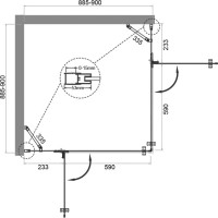 Душевой уголок BelBagno Kraft A-22-90-C-Cr