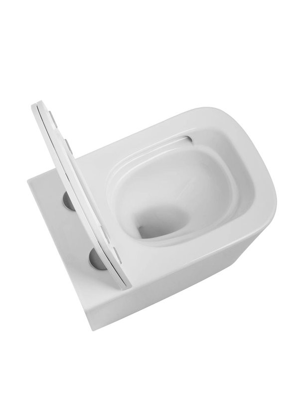 Унитаз подвесной Art&Max Techno AM2303CHRV/SC безободковый, с микролифтом, глянцевый белый