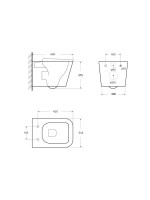 Унитаз подвесной Art&Max Techno AM2303CHRV/SC безободковый, с микролифтом, глянцевый белый