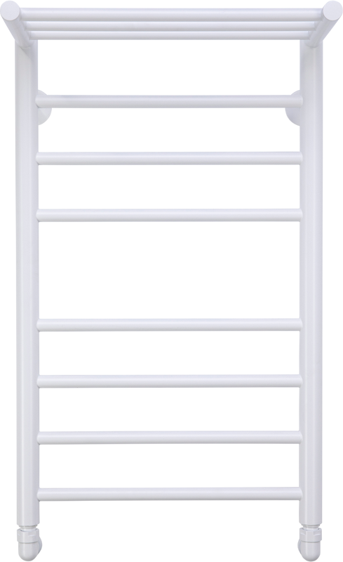Полотенцесушитель водяной Comfysan Luce W-8 80х40 80x45 см, матовый белый, лесенка, с полкой