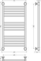 Полотенцесушитель водяной Сунержа Богема + 80x40, темный титан муар