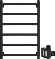 Полотенцесушитель электрический Secado Корсико 1 , 85x55 см, скрытое подключение справа, матовый черный, лесенка