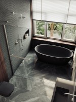 Душевая перегородка Maybahglass MGD-714-5ш 119 см, профиль хром матовый, стекло прозрачное