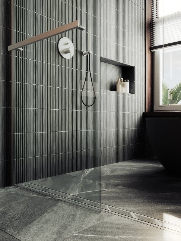 Душевая перегородка Maybahglass MGD-714-5ш 119 см, профиль хром матовый, стекло прозрачное