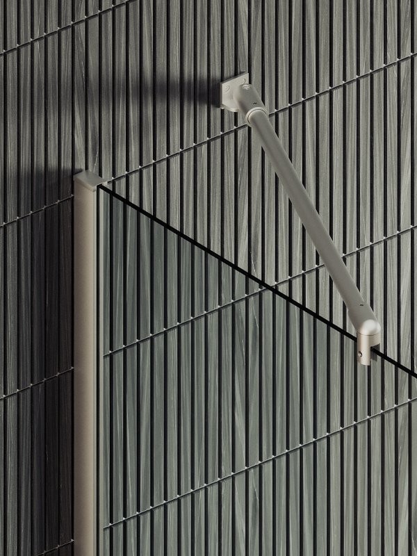 Душевая перегородка Maybahglass MGD-714-5ш 119 см, профиль хром матовый, стекло прозрачное