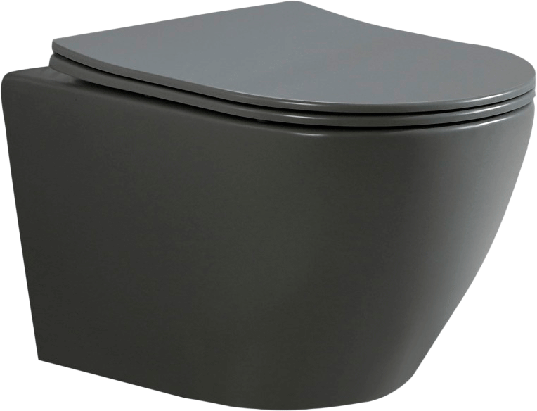 Комплект Унитаз подвесной Esbano Amapola ESUPAMAPGM матовый серый + Инсталляция Fram + Кнопка ESINOVL17SC