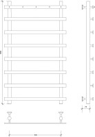Полотенцесушитель водяной Secado Понтида 1 К 100x60 см, матовый черный, лесенка