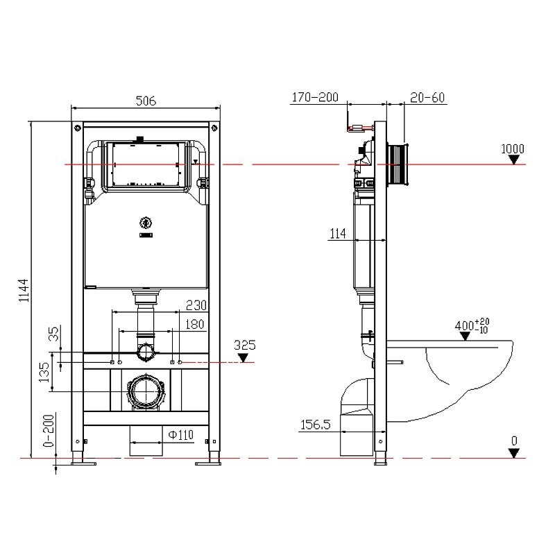 Комплект 3 в 1 Унитаз подвесной Esbano Azalea ESUPAZALBM + Инсталляция Fram + Кнопка ESINLPS10GW цвет глянцевый белый