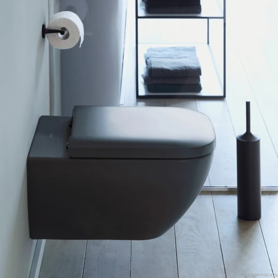 Унитаз подвесной Duravit Happy D.2 антрацит матовый