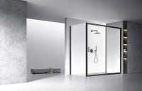 Душевой уголок Veconi Rovigo RV-060B 170х120 см, профиль матовый черный, стекло прозрачное