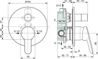 Встраиваемый смеситель для душа и ванны Ideal Standard Dot 2.0 A7165AA С ВНУТРЕННЕЙ ЧАСТЬЮ