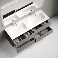 Мебель для ванной комнаты Sancos Folk 140 подвесная, grey soft, раковина CN7022