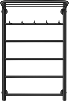 Полотенцесушитель электрический Secado Триада 1 КСП 80x50 см, подключение слева, матовый черный, лесенка, с полкой