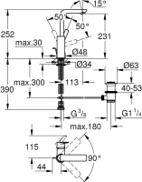 Смеситель для раковины Grohe Lineare New 23296DC1