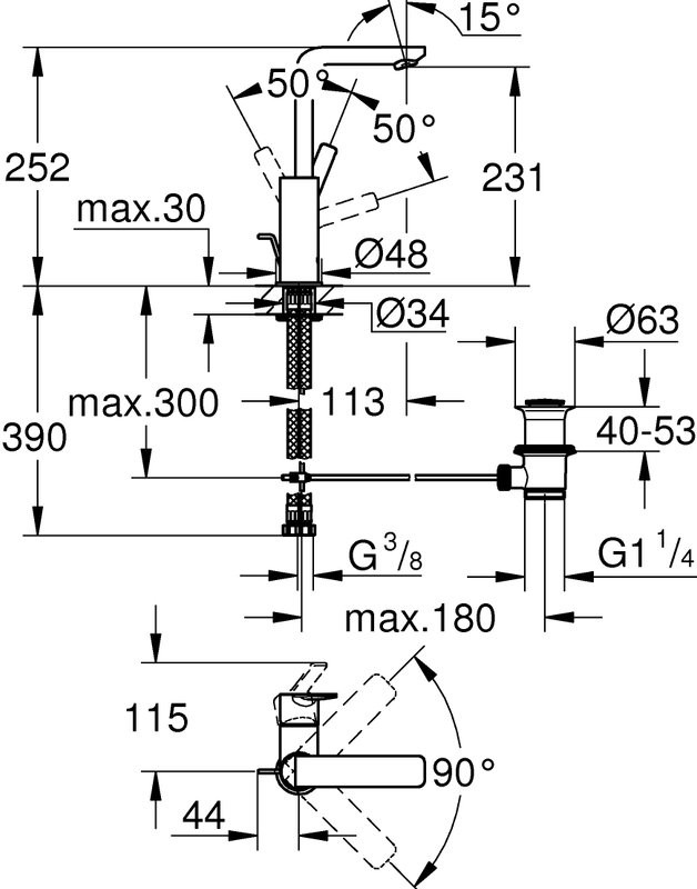 Смеситель для раковины Grohe Lineare New 23296DC1