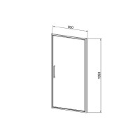 Душевая дверь Vincea Slim 8mm VDP-4SL900CLG, брашированное золото, стекло прозрачное