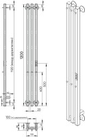 Полотенцесушитель электрический Indigo Style 3 PRO LSPRE120-13GFMRt graphite metallic